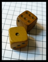 Dice : Dice - 6D - Yellow Painted Wood With Black Pips